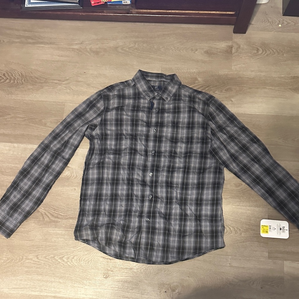 George Men's Black and Gray Checkered Shirt